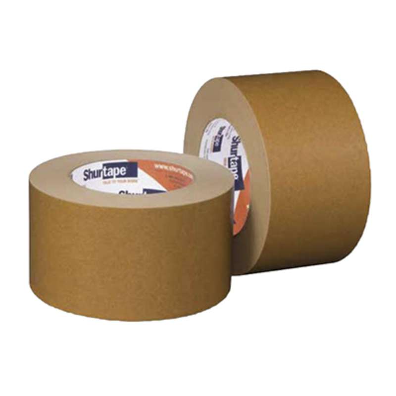 Shurtape® 101073 Extensible Flatback Paper Kraft Tape, 3 in x 60 yd x 6.1 mil, Tan 16/CA